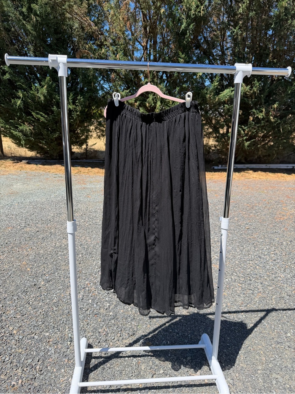 Roz & Ali Black Maxi Skirt with Elastic Waistband